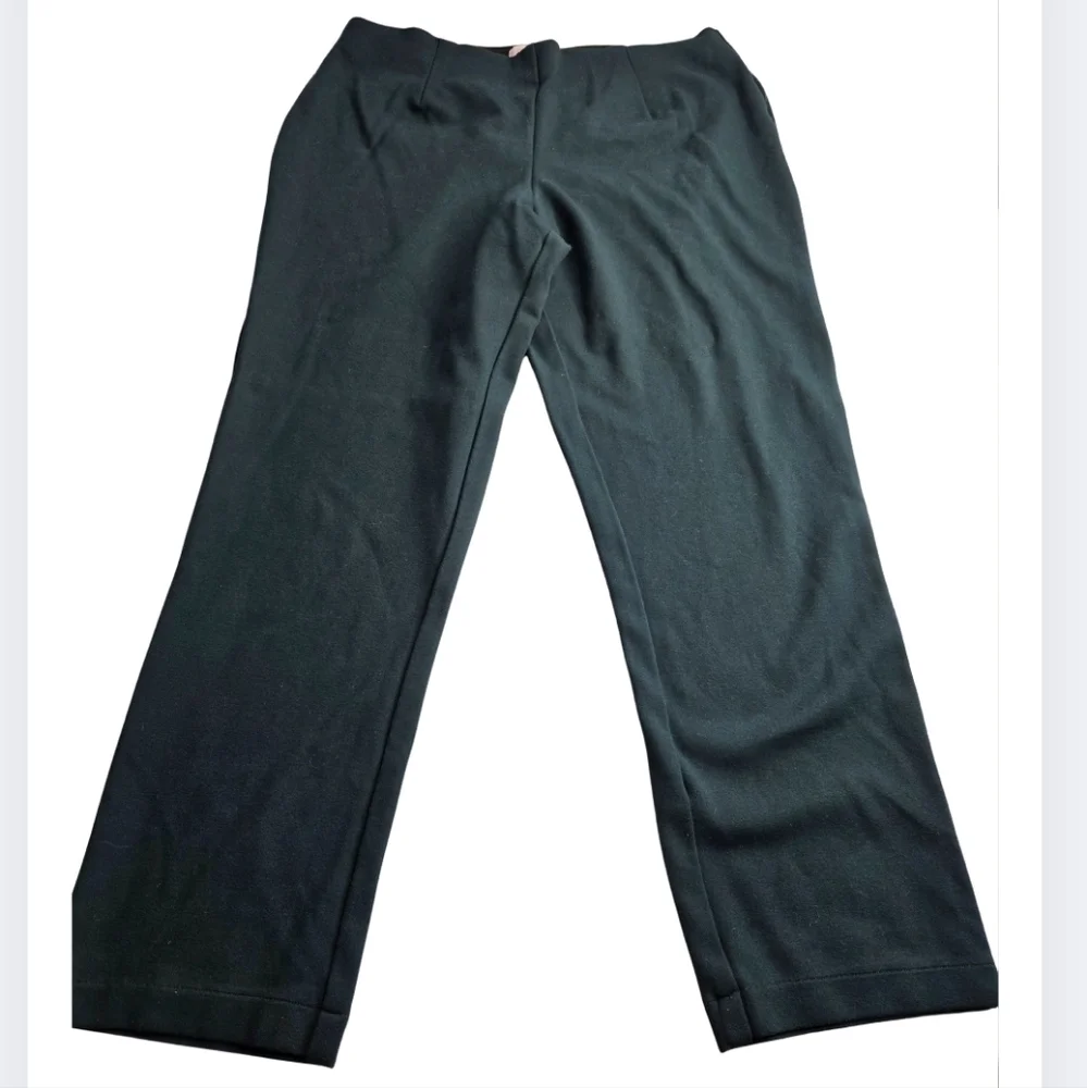 Calvin Klein Size 12 Pine Green Pull-On Ponte Pants Office Cd-2174